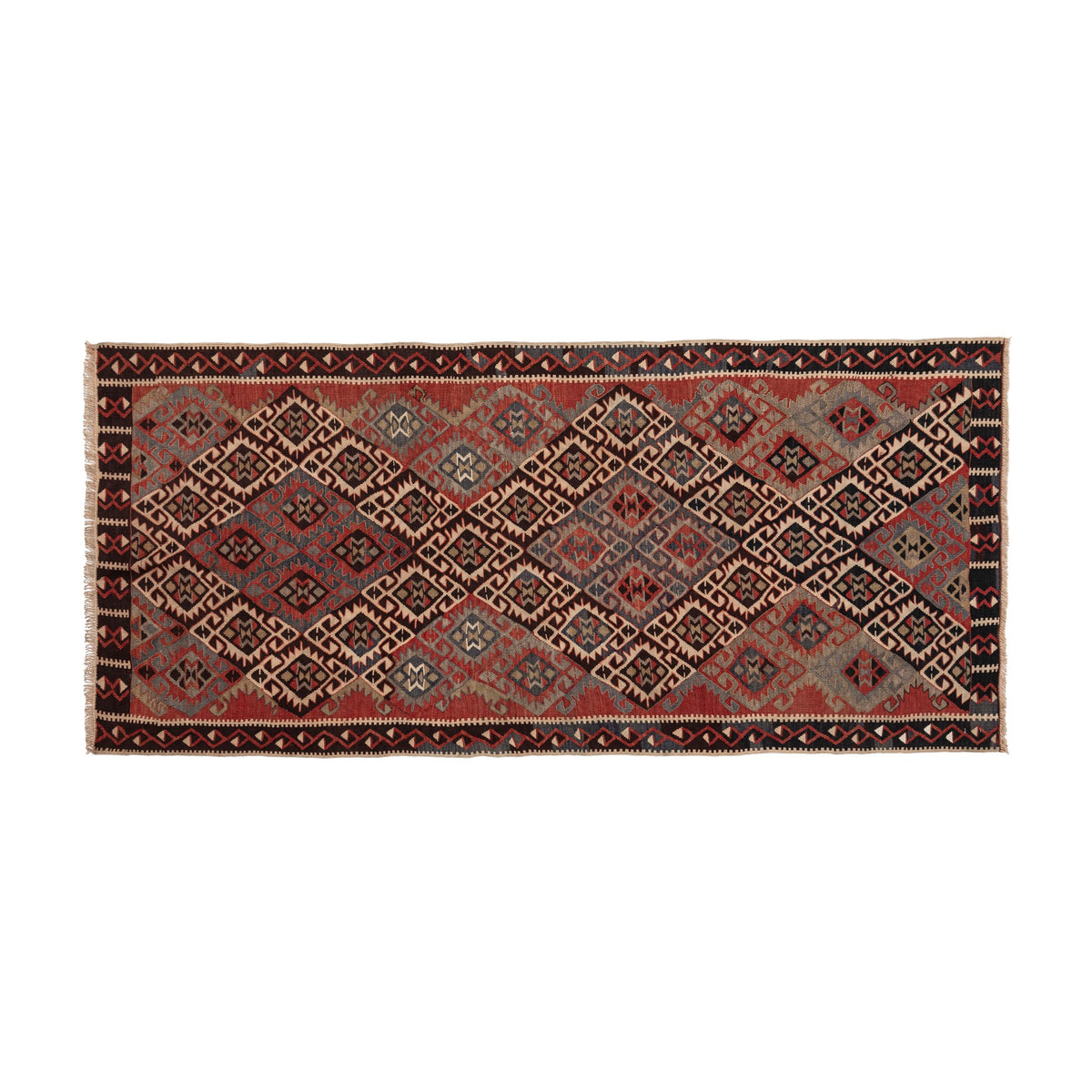 Trygima - (3'2'' x 6'11'') Vintage Turkish Kilim