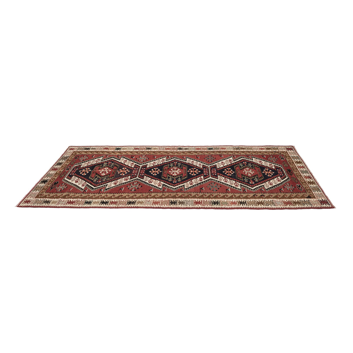 Seivan - (3'9''x 9'7'') Vintage Turkish Kilim