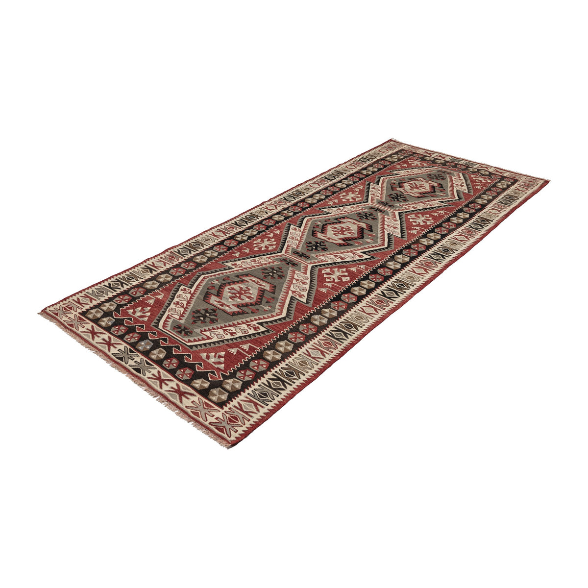 Binivre - (3'10''x 8'11'') Vintage Turkish Kilim