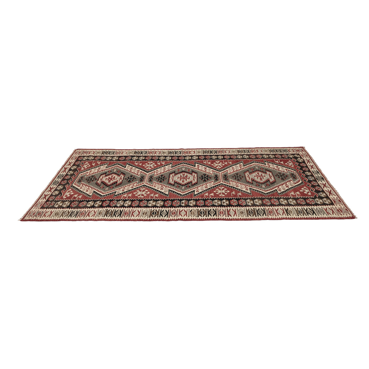 Binivre - (3'10''x 8'11'') Vintage Turkish Kilim