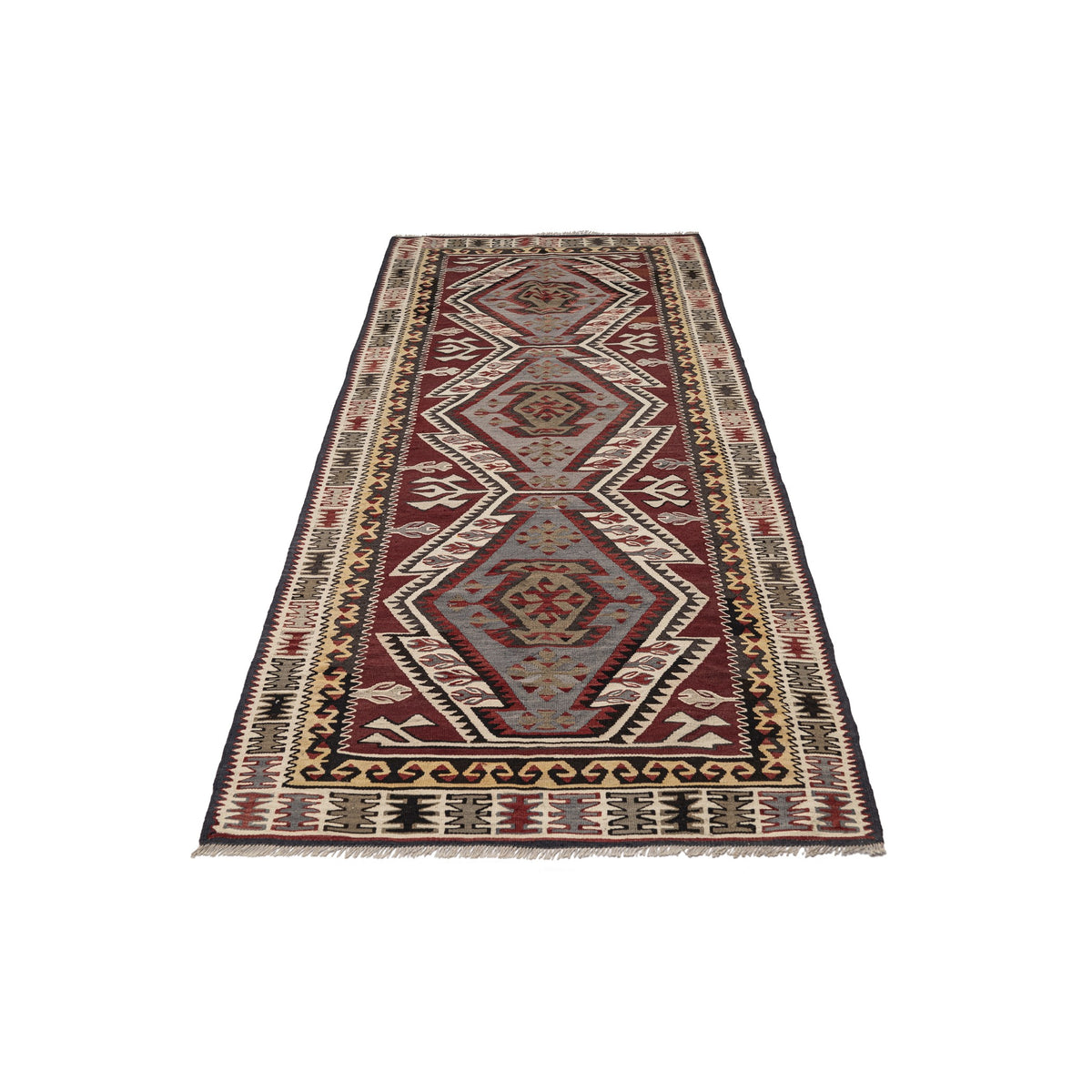 Nepile - (3'8''x 9'3'') Vintage Turkish Kilim