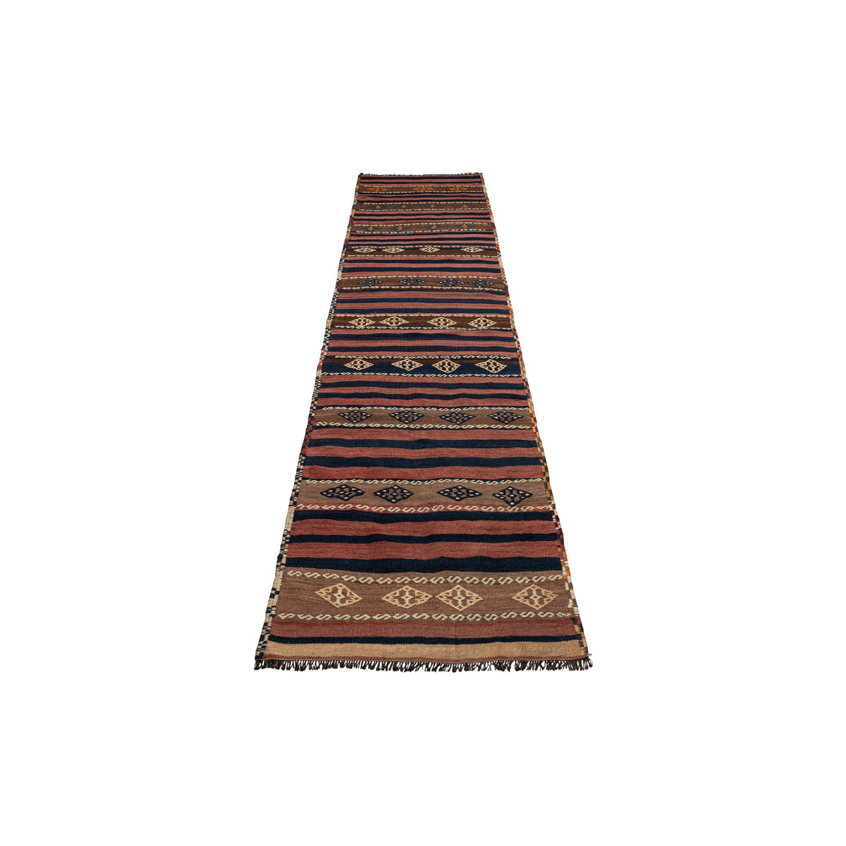 Ermfornos - (2'7'' x 12'2'') Vintage Turkish Kilim