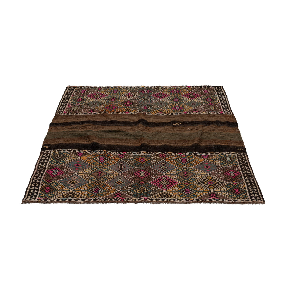 Mavrangeli - (3'9'' x 4'3'') Vintage Turkish Kilim