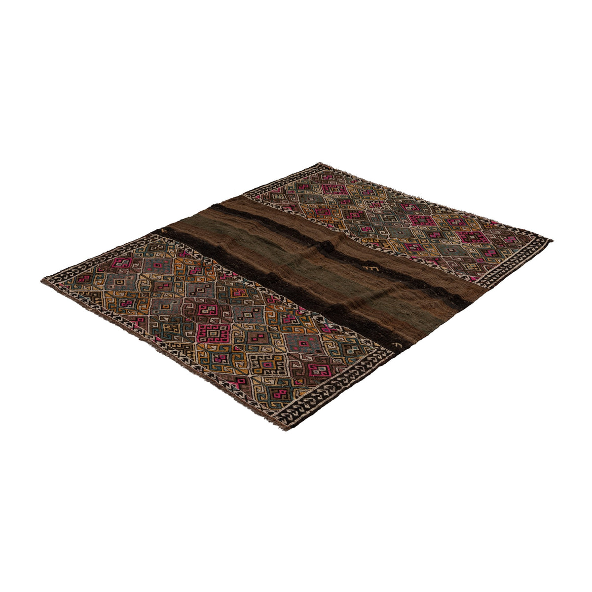 Mavrangeli - (3'9'' x 4'3'') Vintage Turkish Kilim