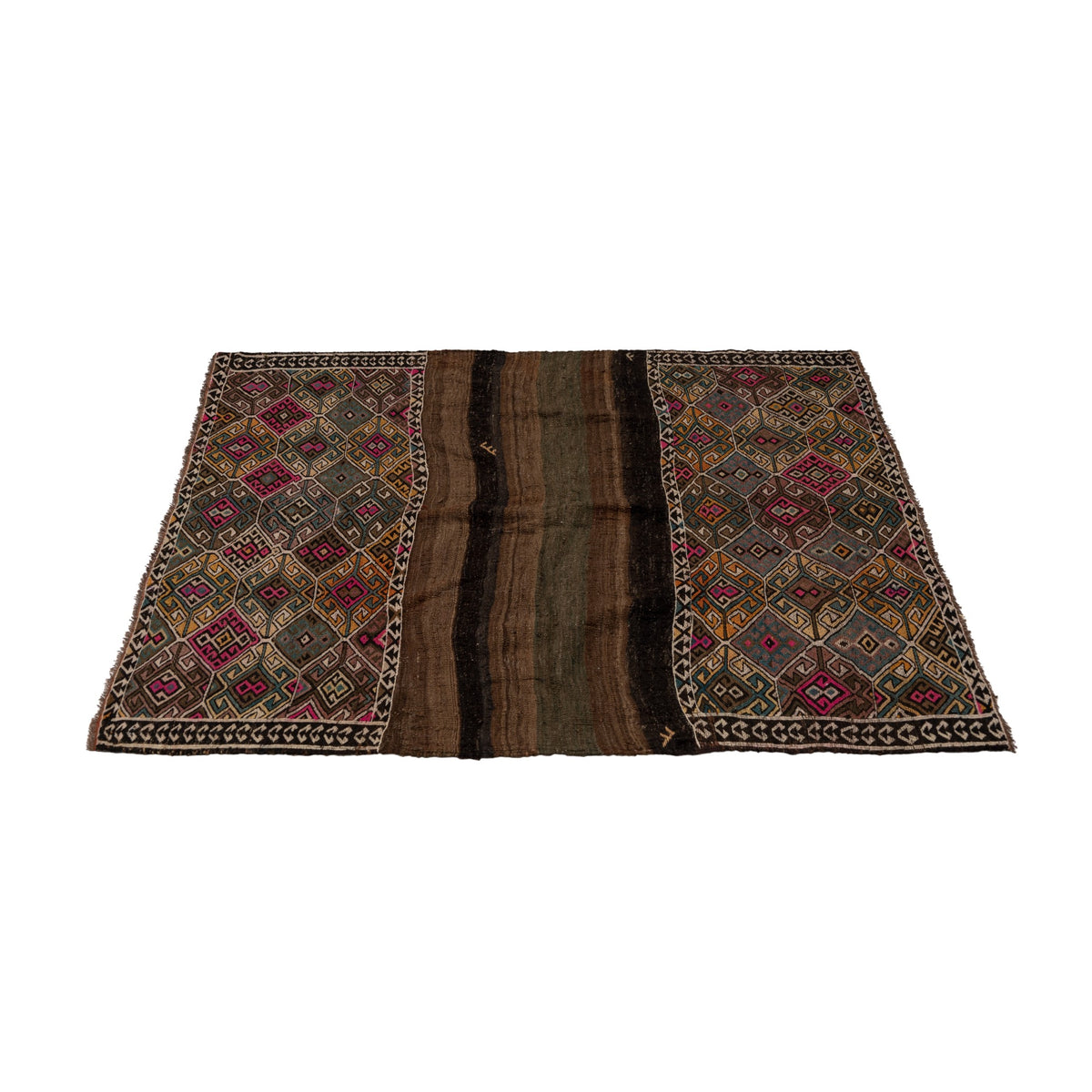 Mavrangeli - (3'9'' x 4'3'') Vintage Turkish Kilim