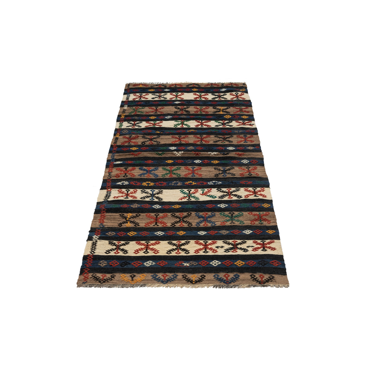 Balkad - (2'6'' x 6'5'') Vintage Turkish Kilim