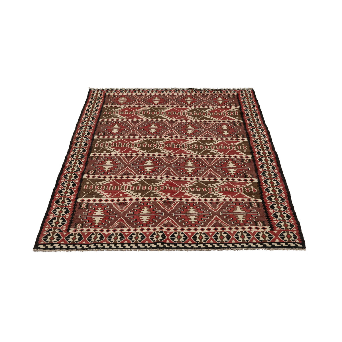 Mardvan - (4'2'' x 6'3'') Vintage Turkish Kilim