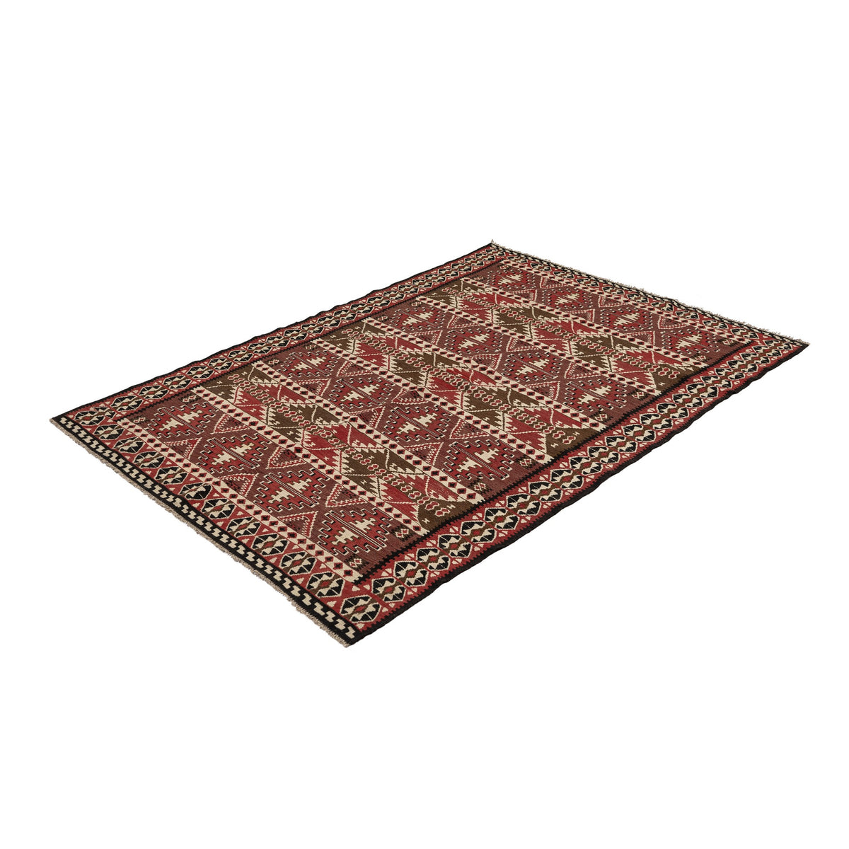 Mardvan - (4'2'' x 6'3'') Vintage Turkish Kilim