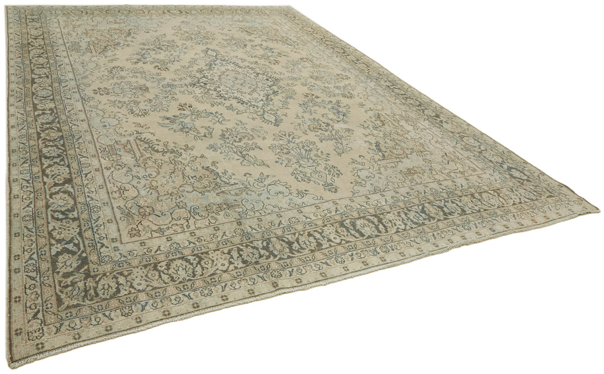 - (10'6" x 13'11") Oriental Persian Style Neutral Rug