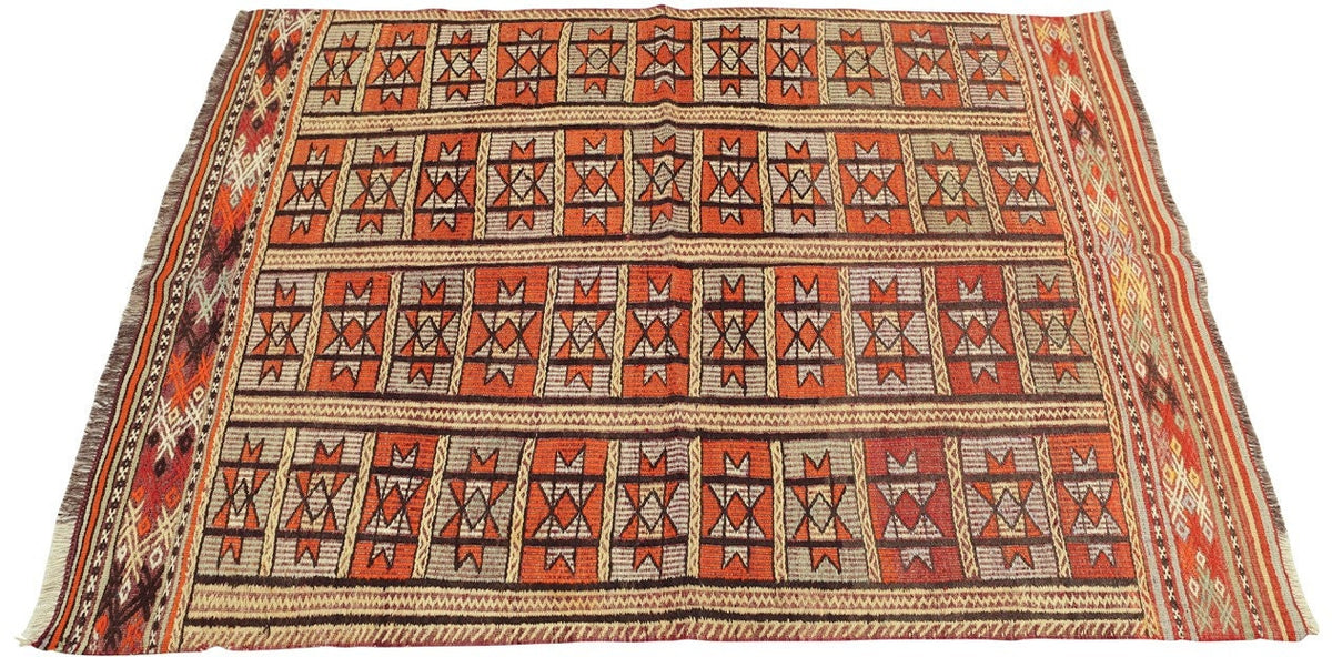 Bozyer - (3'8" x 5'1") Vintage Turkish Kilim