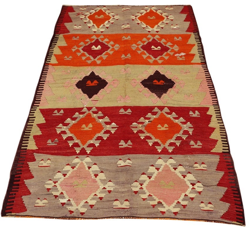 Pusath - (3'3" x 6'5") Vintage Turkish Kilim