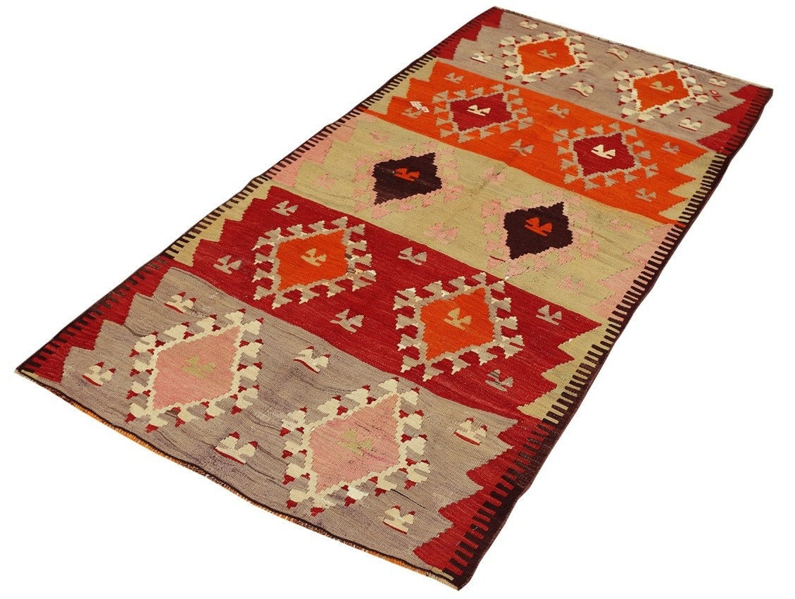 Pusath - (3'3" x 6'5") Vintage Turkish Kilim