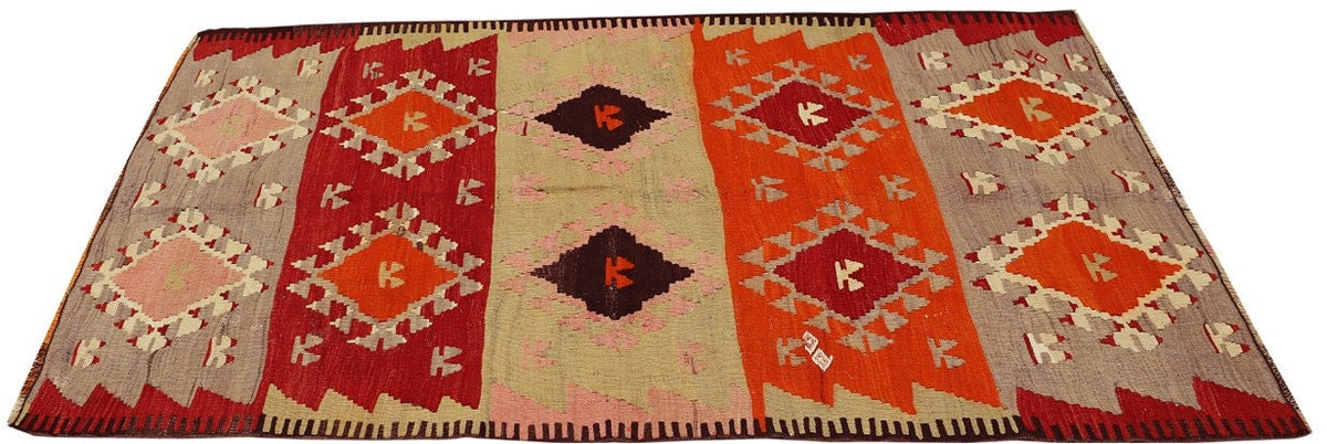 Pusath - (3'3" x 6'5") Vintage Turkish Kilim