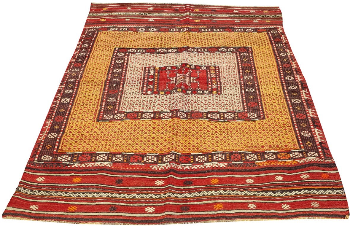 Pashali - (4'7" x 5'11") Vintage Turkish Kilim